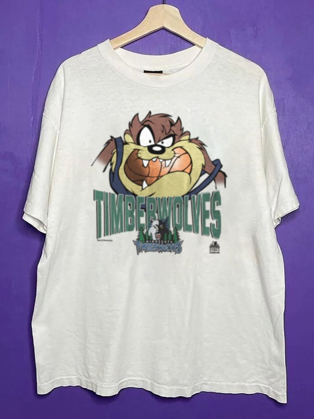 Vintage Minnesota Timberwolves X Taz Looney Tunes Basketball Shirt, NBA Shirt